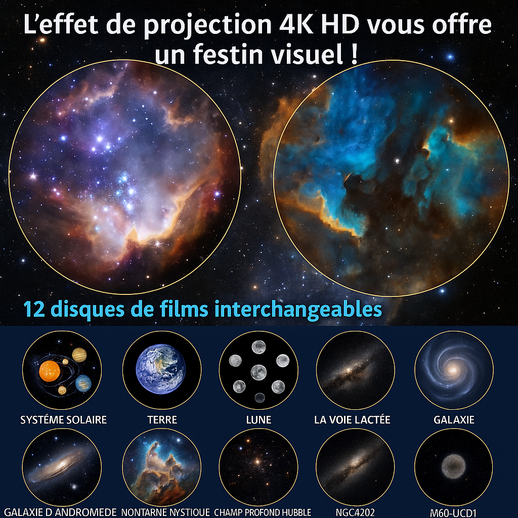 Projecteur d'étoiles silencieux en image HD