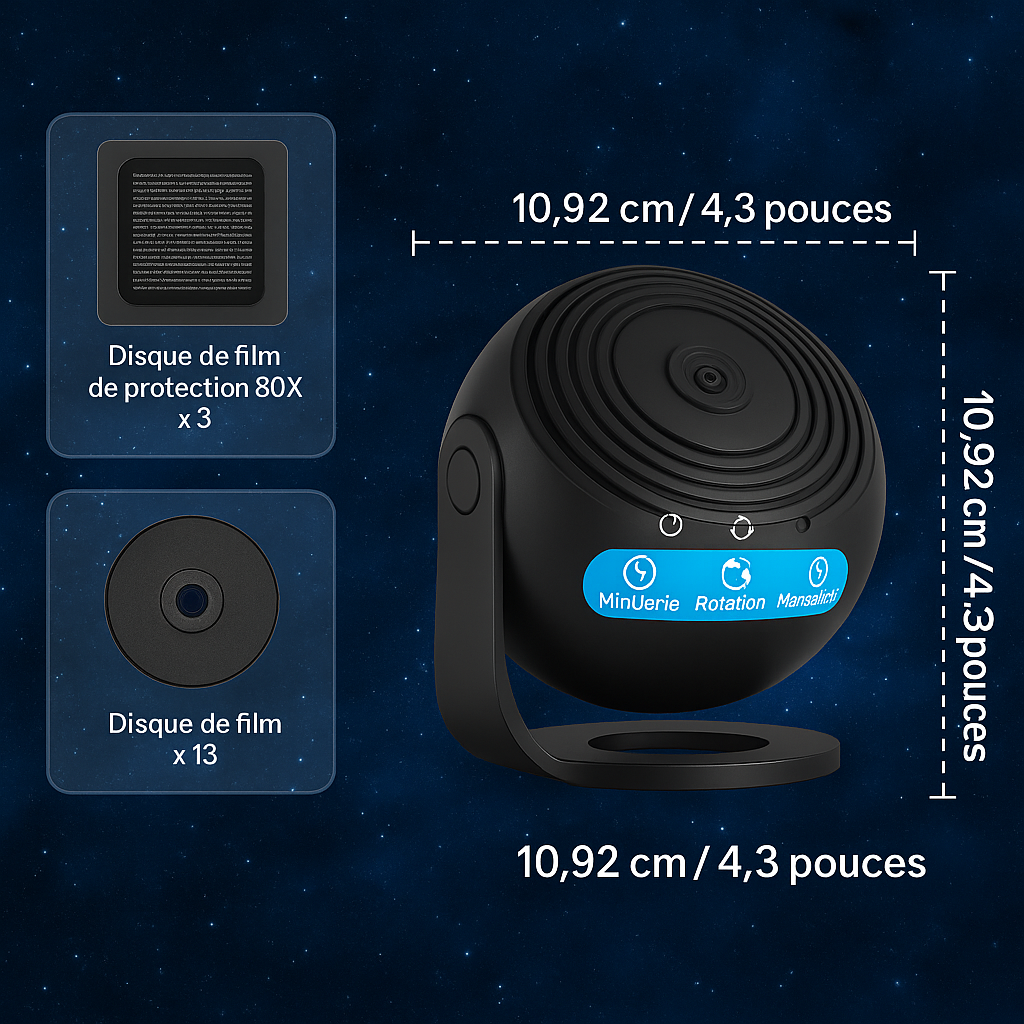 Projecteur d'étoiles silencieux en image HD