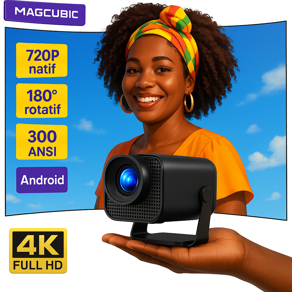 Mini-vidéoprojecteur portable utilisable en extérieur