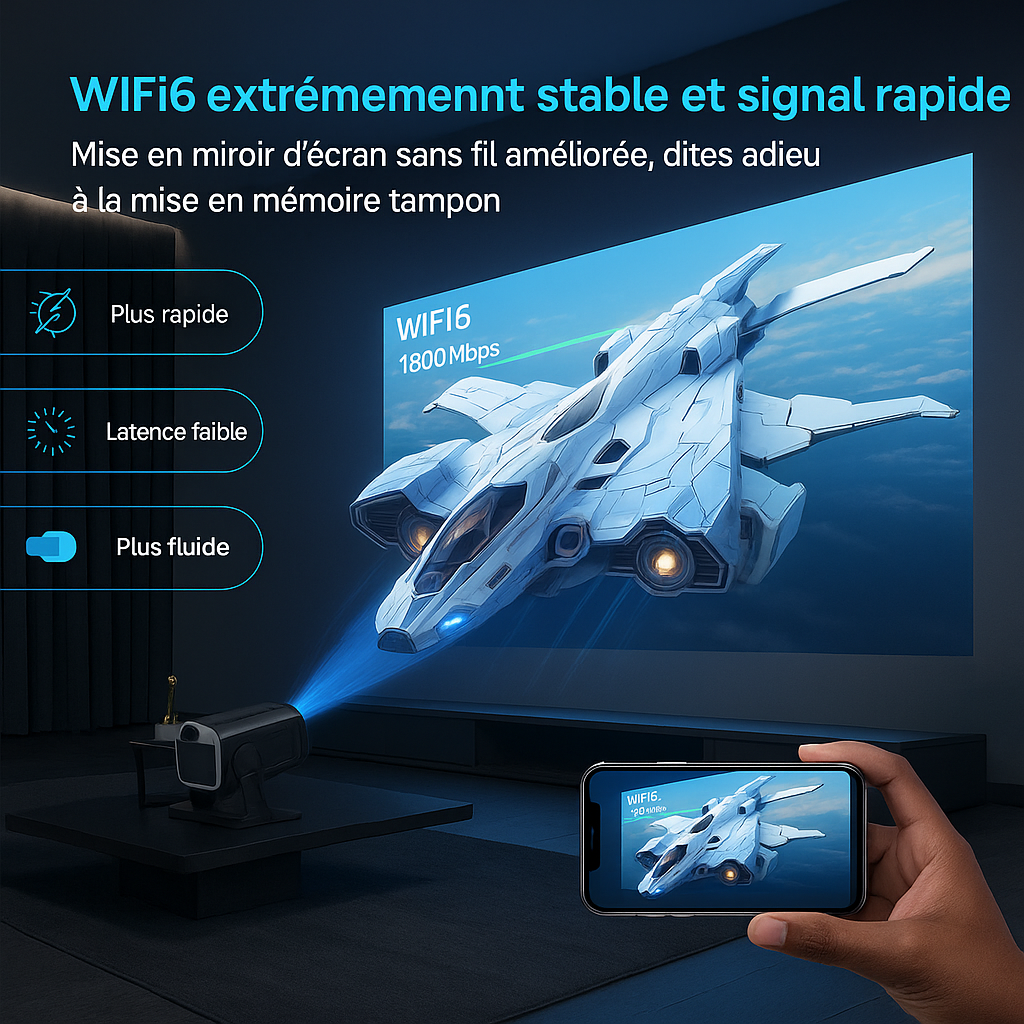 Mini-vidéoprojecteur portable utilisable en extérieur