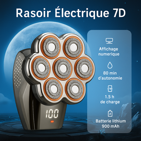 Rasoir Électrique 7D – Rechargeable USB et étanche