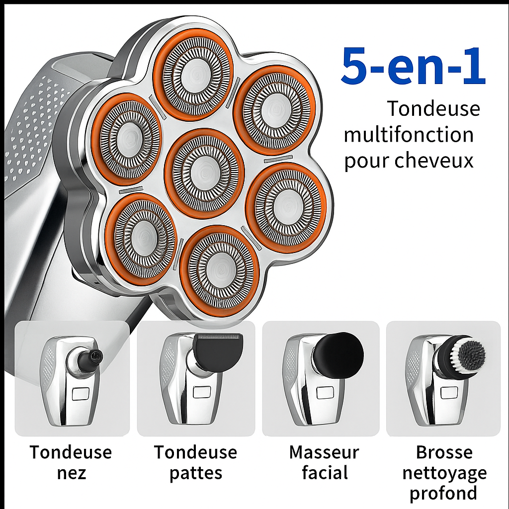 Rasoir Électrique 7D – Rechargeable USB et étanche
