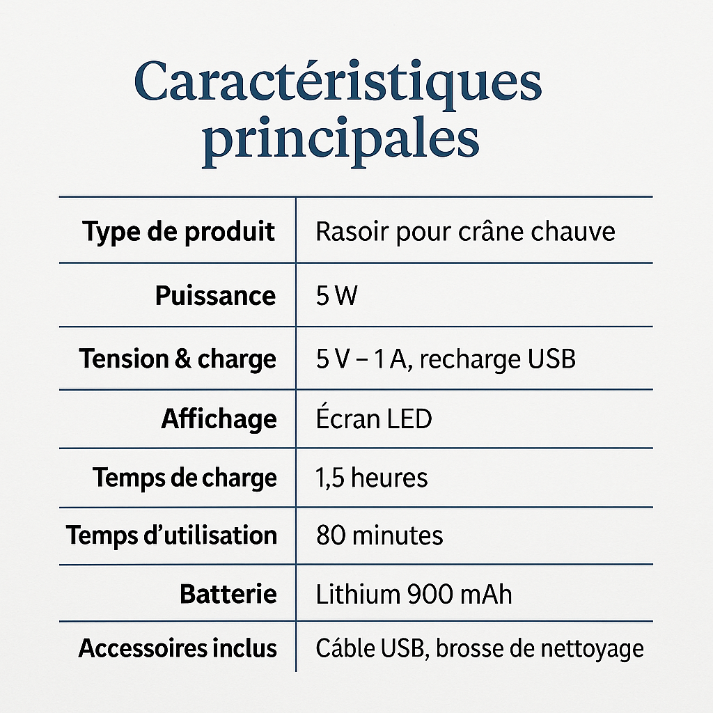 Rasoir Électrique 7D – Rechargeable USB et étanche