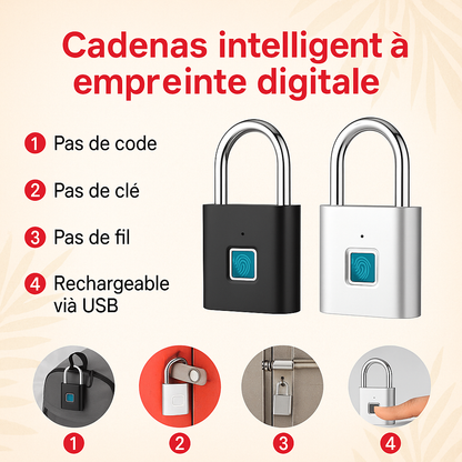 Cadenas inteligent à empreinte digitale