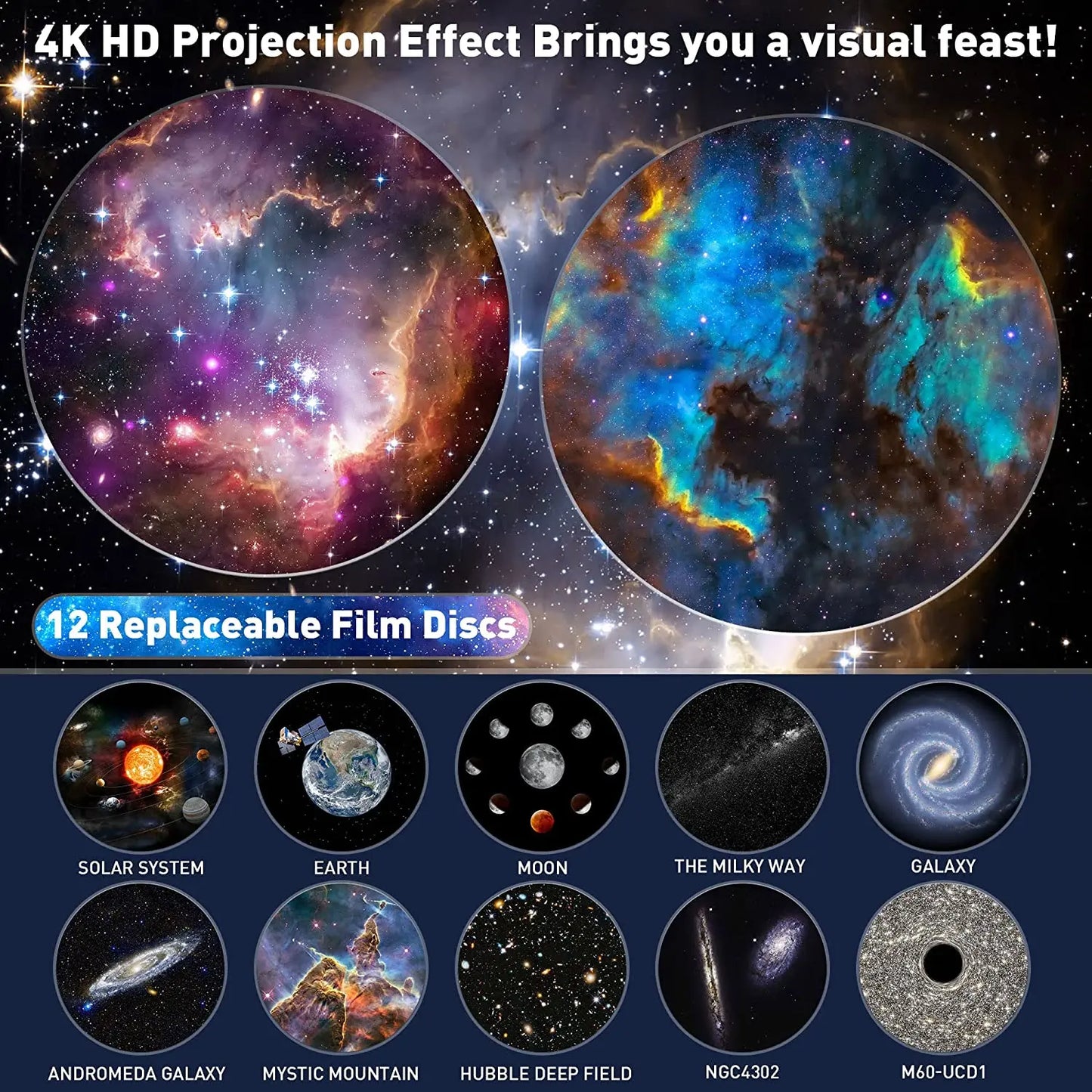 Projecteur d'étoiles silencieux en image HD