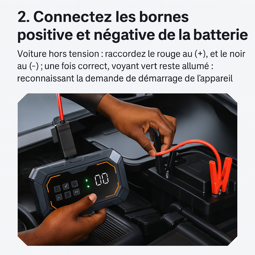Gonfleur 4-en-1 avec Booster de Batterie & Power Bank – 10000 mAh (LW-HW03)
