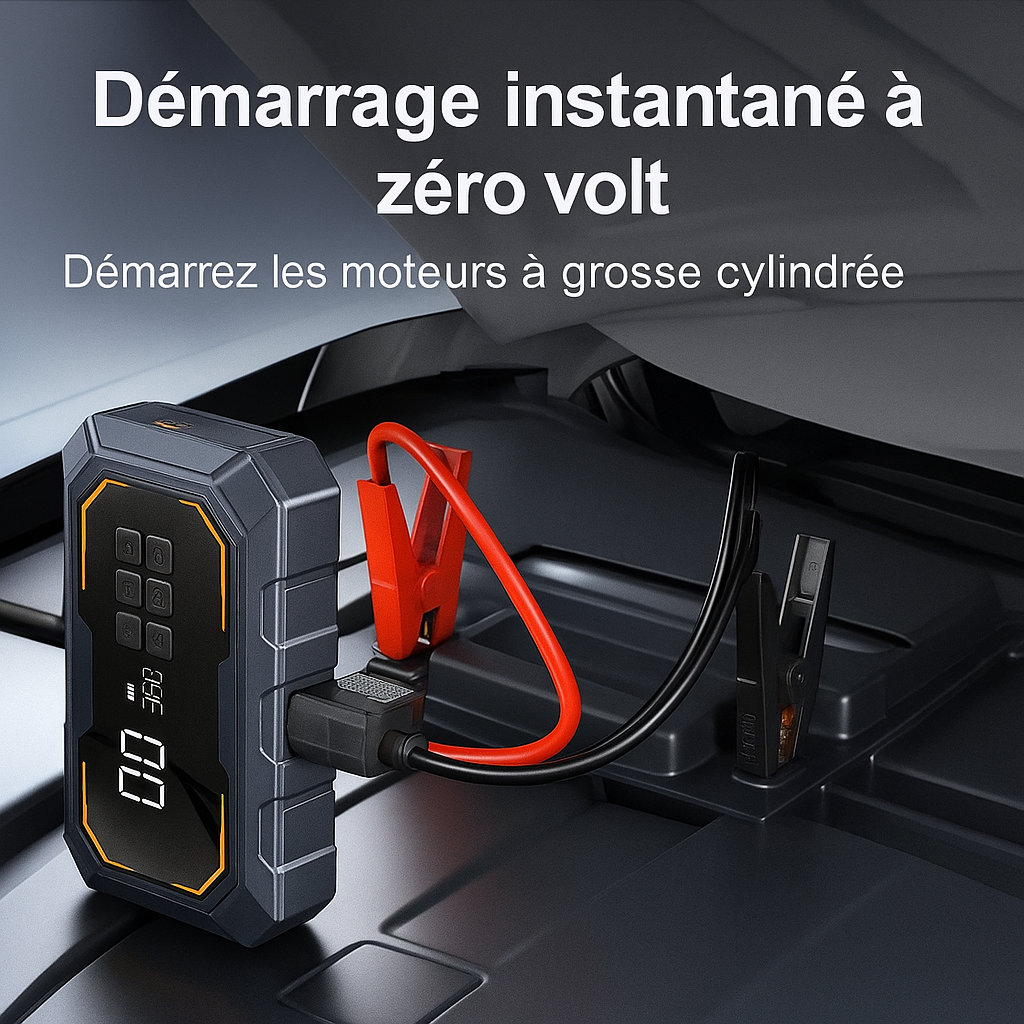 Gonfleur 4-en-1 avec Booster de Batterie & Power Bank – 10000 mAh (LW-HW03)