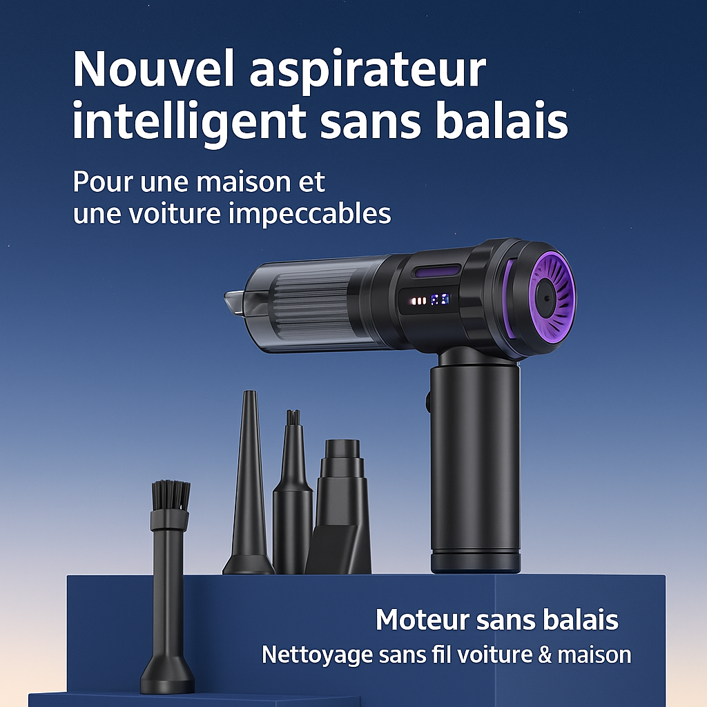 Aspirateur à main sans fil multifonction, soufflage + aspiration
