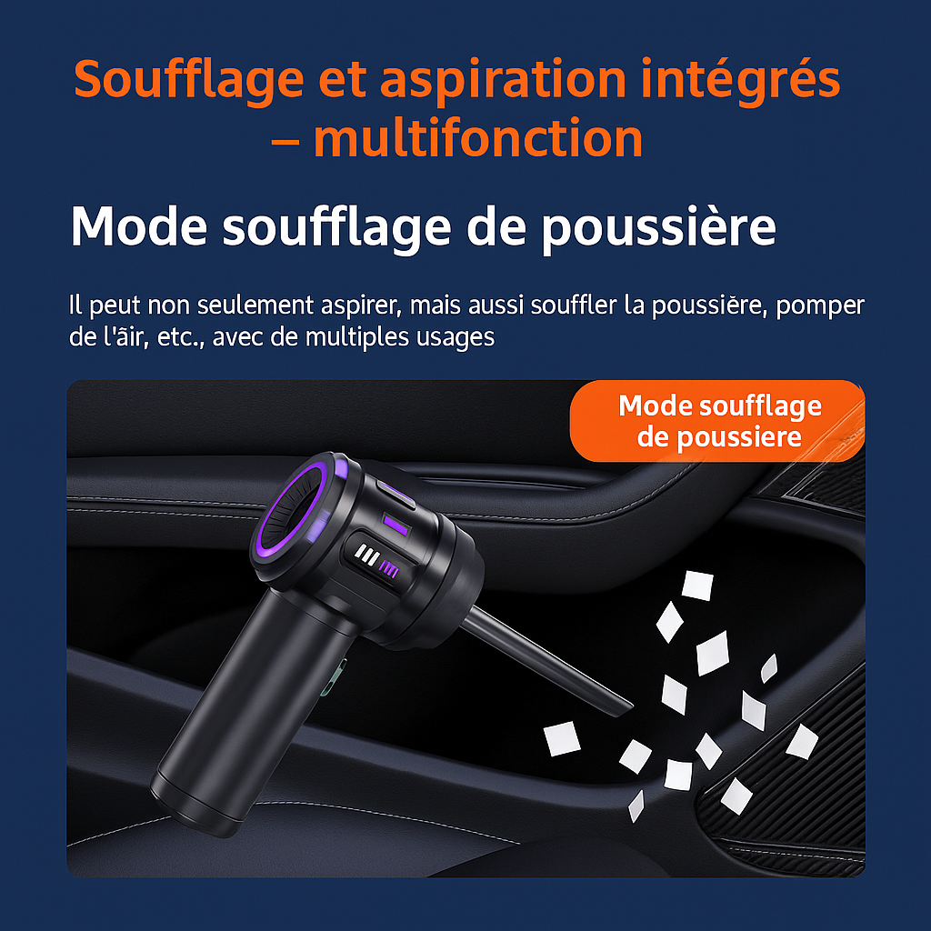 Aspirateur à main sans fil multifonction, soufflage + aspiration
