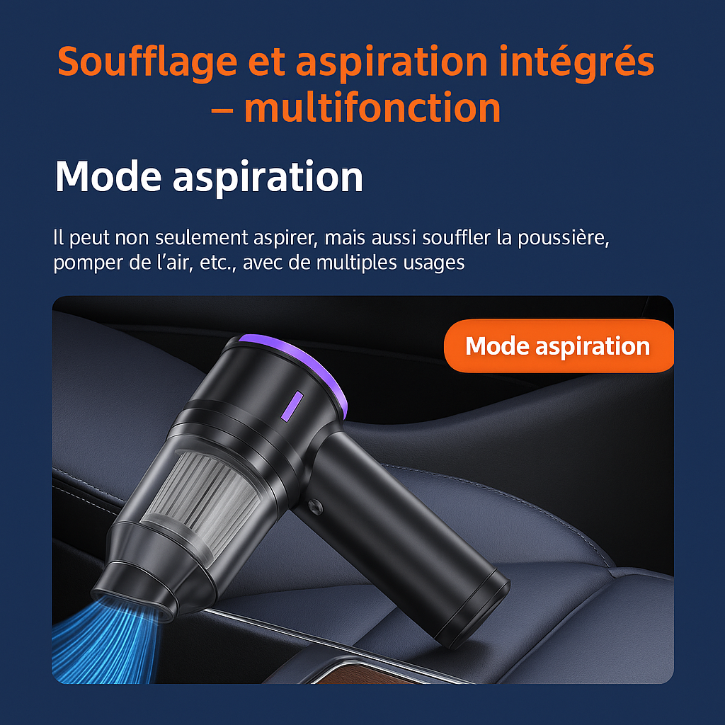 Aspirateur à main sans fil multifonction, soufflage + aspiration